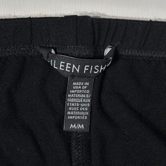 Eileen Fisher Black Viscose Spandex Elastic Waist Pants USA Made Women Sz M (B2) - Picture 5 of 9